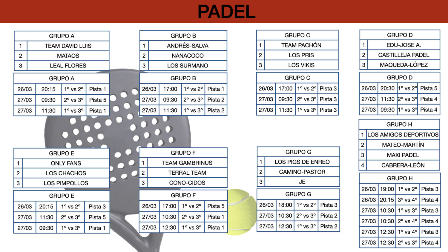 Torneo Pádel 2021 Delegación de Deportes Torneo Pádel 2021 Delegación de Deportes